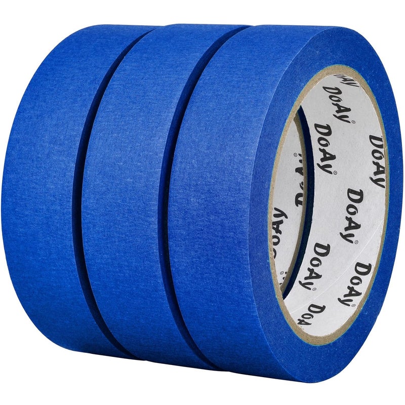 DOAY 3 Pack Blue Painters Tape - Masking Tape 1 Inch Wide - Multi-Surface, Smart Adhesion, Indoor & Outdoor - 300FT Total - Paint Tape for DIY, Labeling, Art, Car, General Purpose (#3910) - Image 1